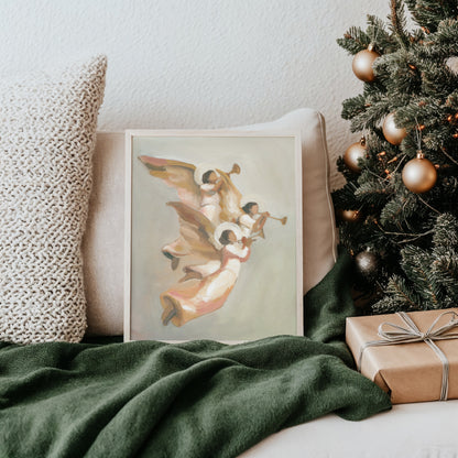 Christian Christmas Wall Art  “Angels Rejoice” | Perfect Holiday Gift & Seasonal Decor