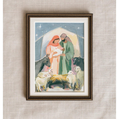 Christian Nativity Wall Art — Peace in Straw and Starlight | Christmas Decor Gift