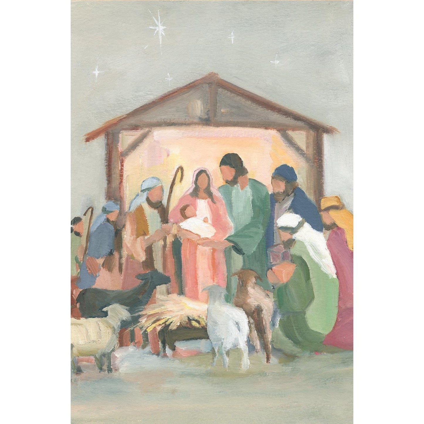 Christian Nativity Wall Art — "Unto Us" Modern & Classic Christmas Scene Print