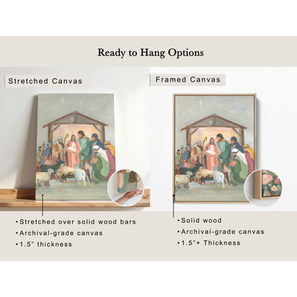 Christian Nativity Wall Art — "Unto Us" Modern & Classic Christmas Scene Print