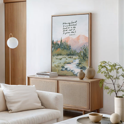 Christian Art Print - "Psalm 61:2" Bible Verse Landscape Wall Art