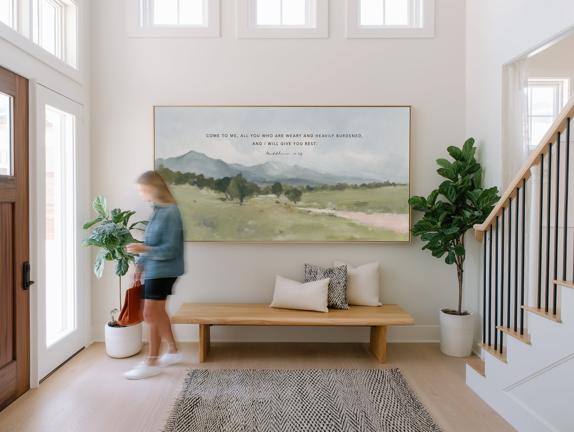 Christian wall art of Matthew 11:28 Come to Me Bible verse