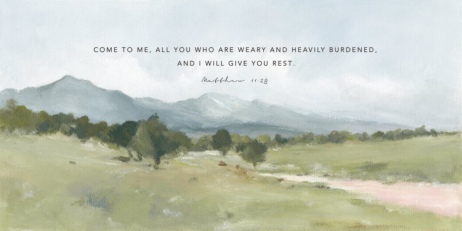 Christian wall art of Matthew 11:28 Come to Me Bible verse