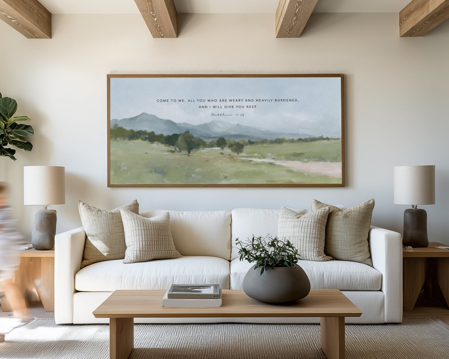 Christian wall art of Matthew 11:28 Come to Me Bible verse