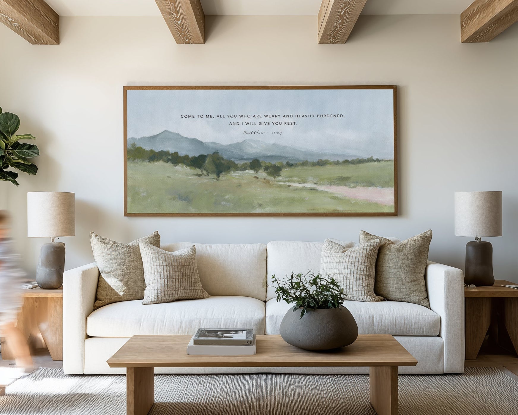 Christian wall art of Matthew 11:28 Come to Me Bible verse