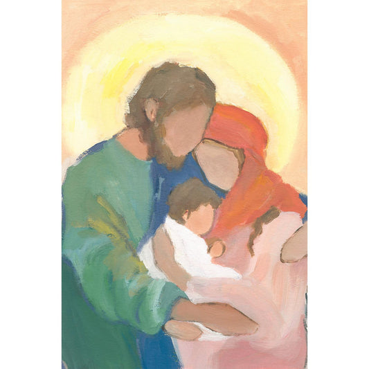 Christian Christmas Wall Art — Vibrant Holy Family Art Print "Held in Love"