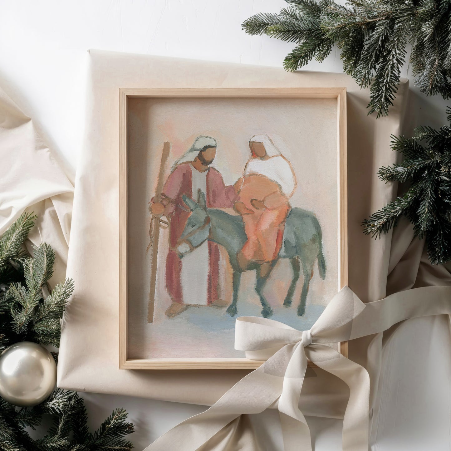 Nativity Journey Wall Art — Promise on the Way | Christian Christmas Decor