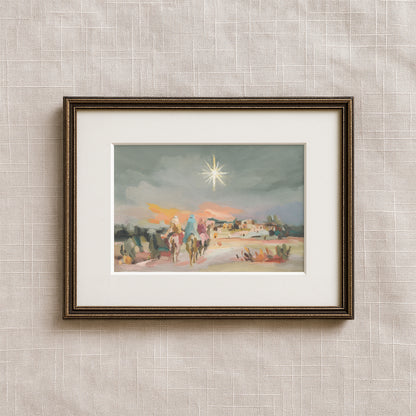Christmas Wall Art — Three Wise Men Journey Following the Star "The Long Way to the Light"