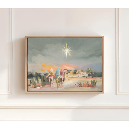 Christmas Wall Art — Three Wise Men Journey Following the Star "The Long Way to the Light"