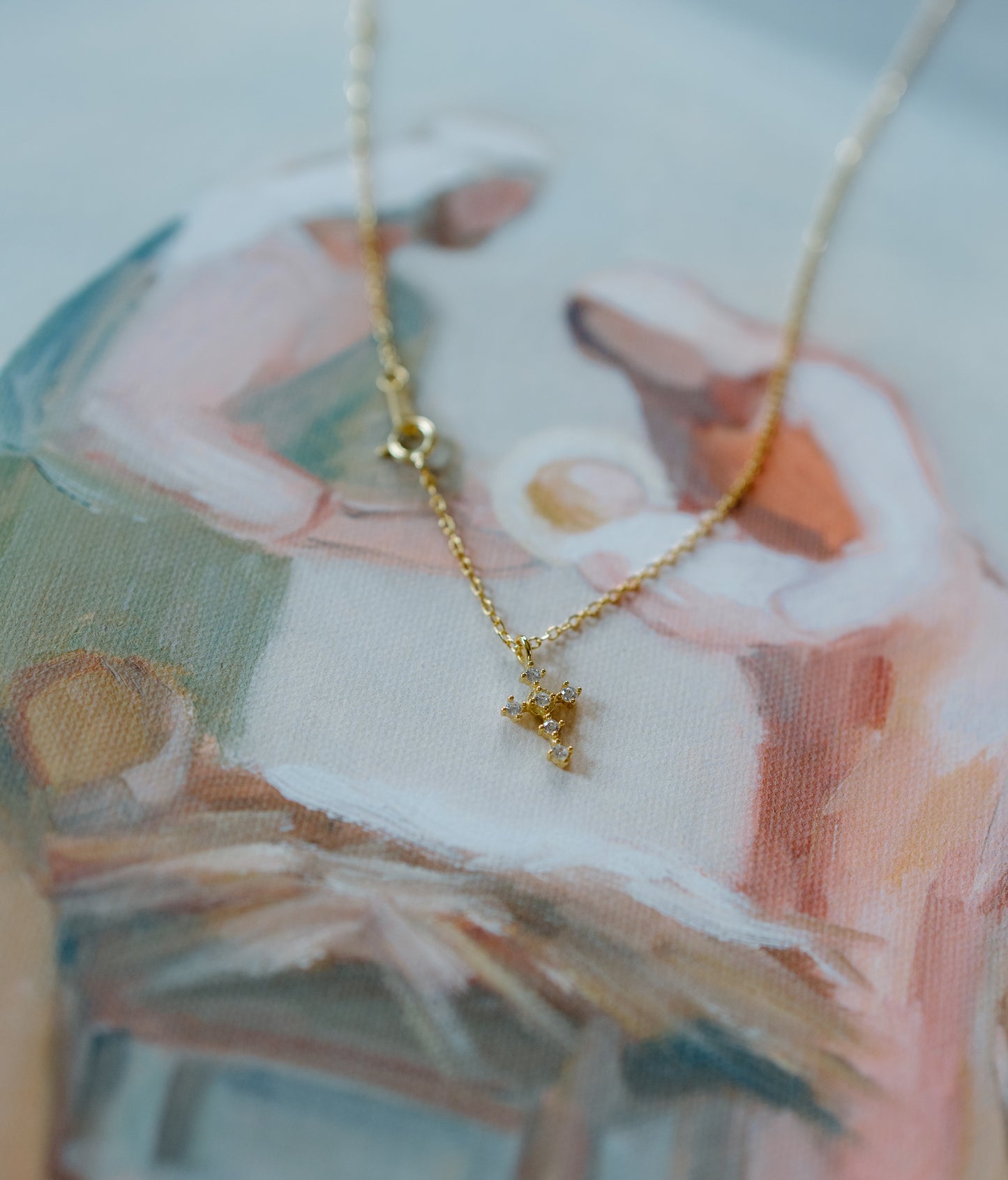 Gold-plated S925 sterling silver cross necklace faith jewelry gift for women.