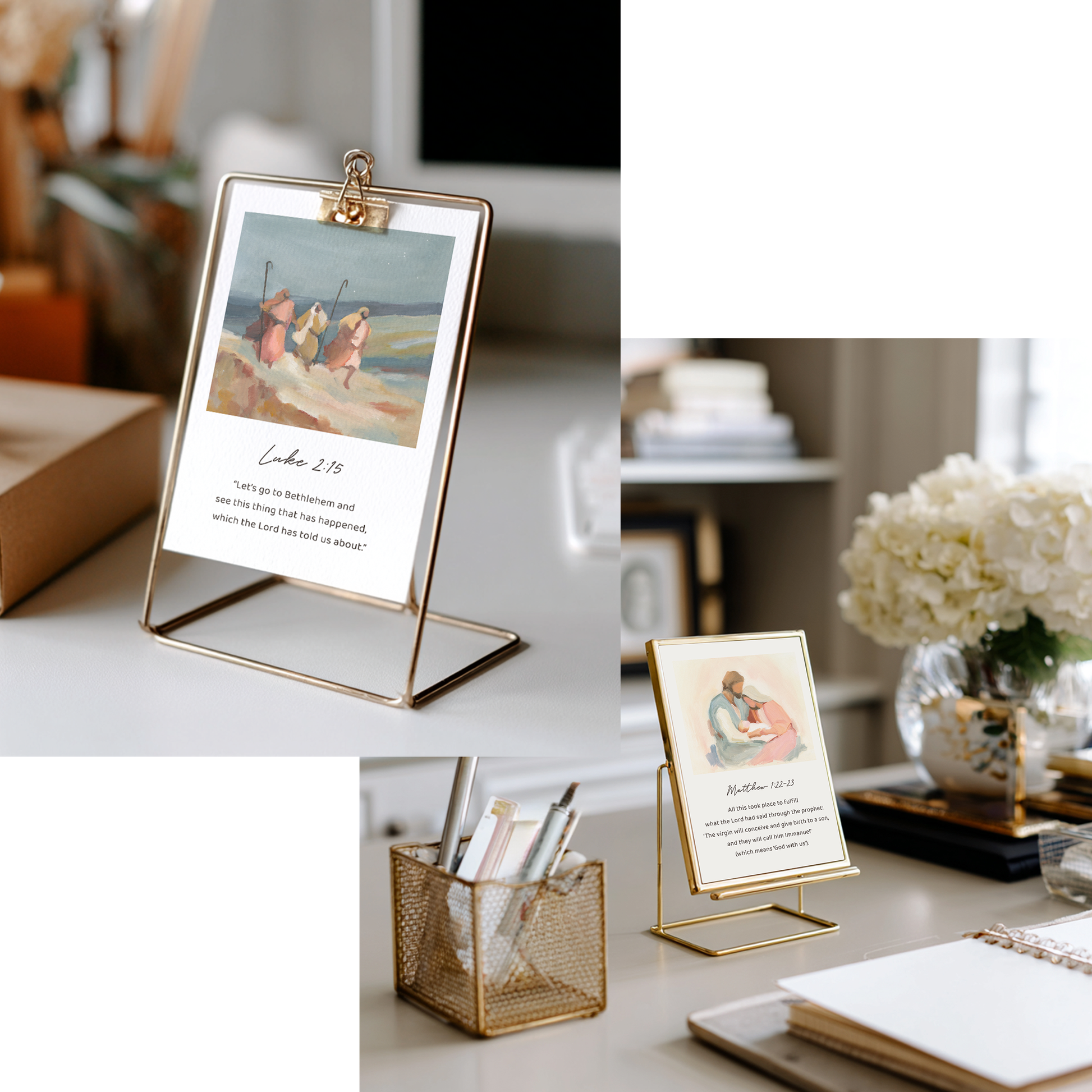 Set of Christmas Scripture cards with Bible verses for display