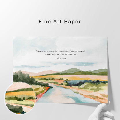 Psalm 23 Bible Verses Art - Watercolor Landscape Art