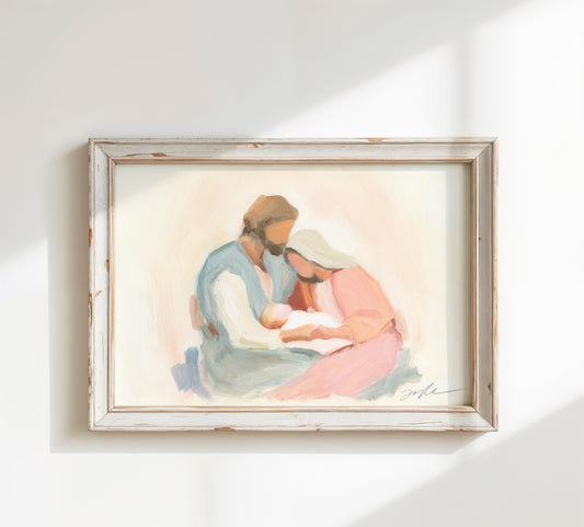 Christian Christmas Wall Art — Intimate Holy Family | Perfect Holiday Home Decor & Gift
