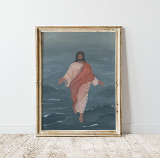 Modern Christian Art Jesus Walking on Water | "Take Heart"