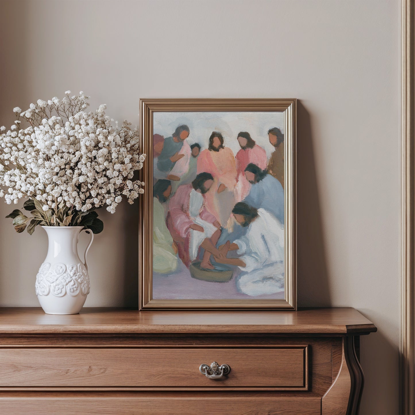 Modern Christian Wall Art Print | Jesus Washing Disciples’ Feet | "The Servant Master"