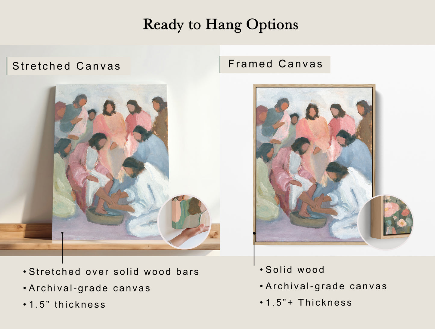 Modern Christian Wall Art Print | Jesus Washing Disciples’ Feet | "The Servant Master"