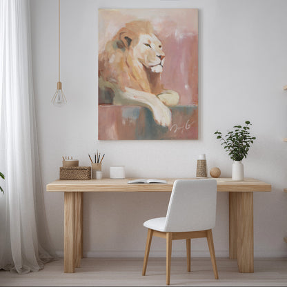christ the king lion art print for office