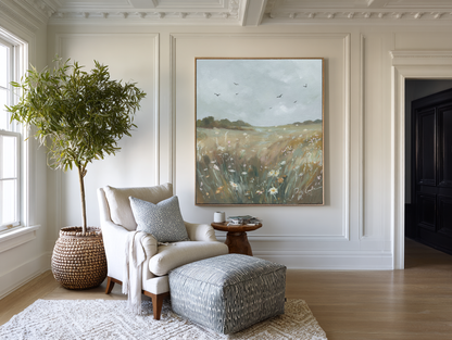 Christian wall art consider the birds Bible verse Matthew 6 large calming art for living room