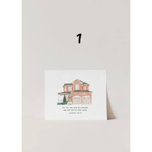 Modern Christian Art - Bible Verse Art "As for Me and My House"