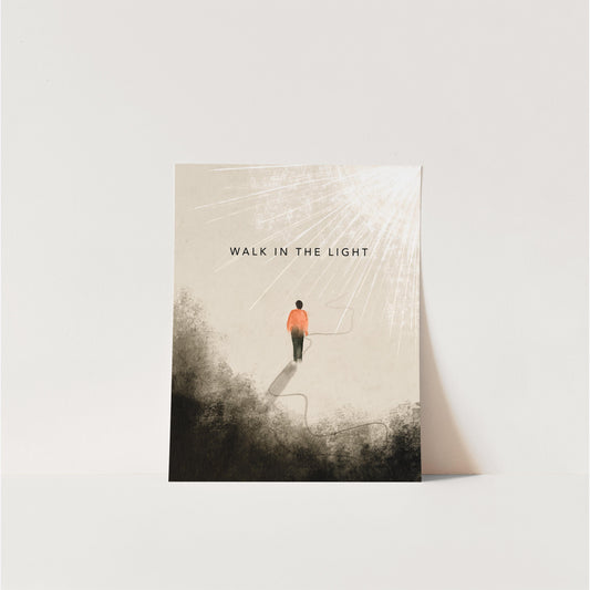 Modern Christian Art Print - Walk in Light