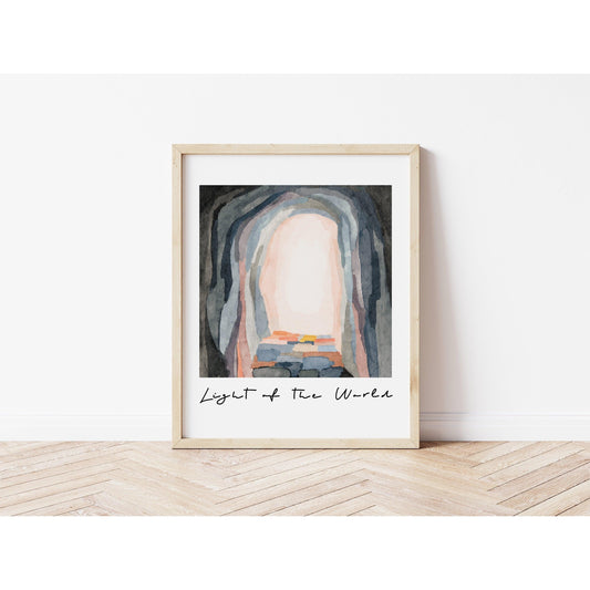 Modern Christian Art - Watercolor Painting "Light of the World"