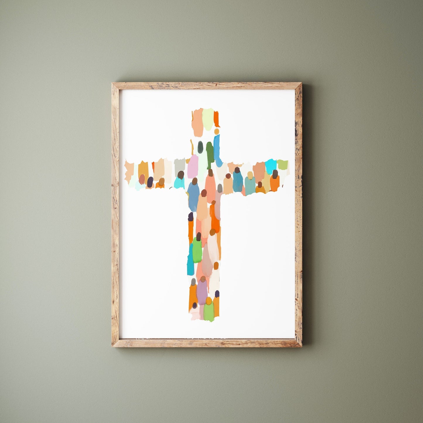 Modern Minimalist Christian Art of a Colorful Cross