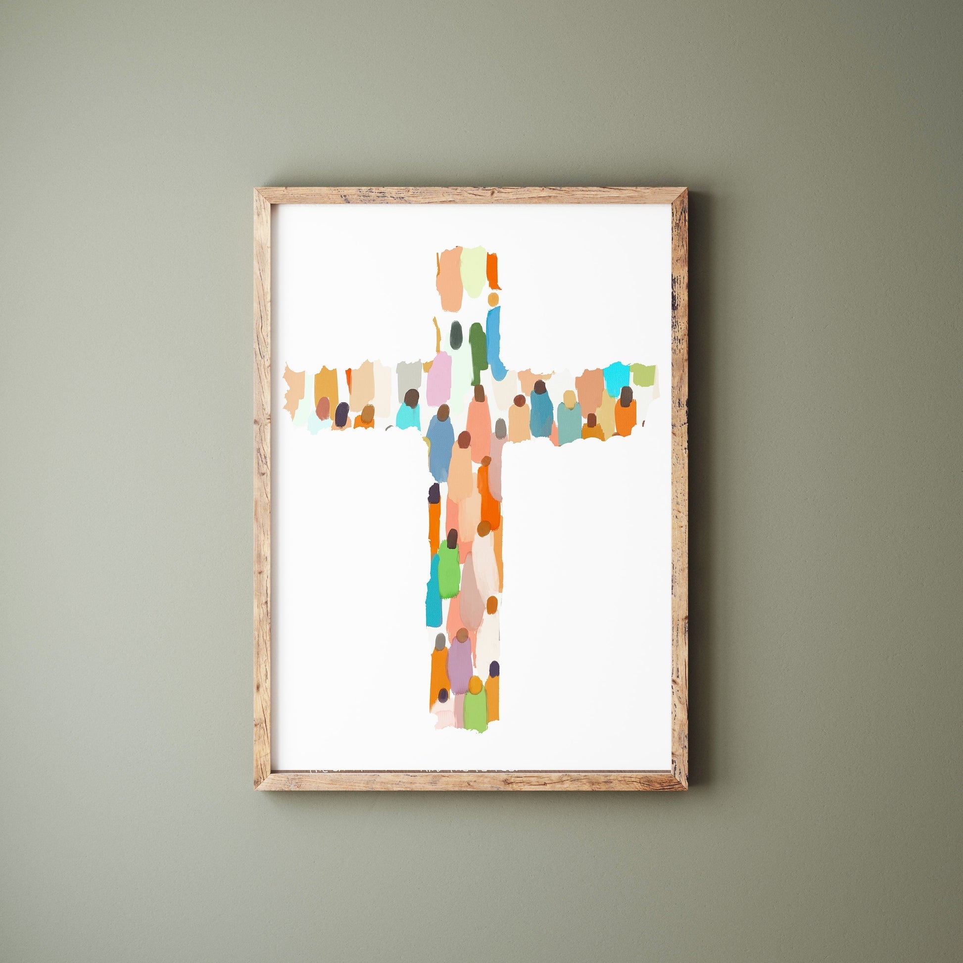 Modern Minimalist Christian Art of a Colorful Cross