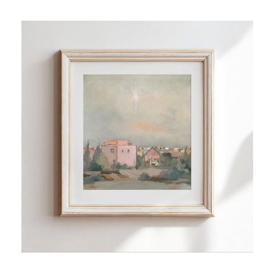 Christian Wall Art — Nativity Night Scene of Bethlehem | Modern Classic Christmas Decor
