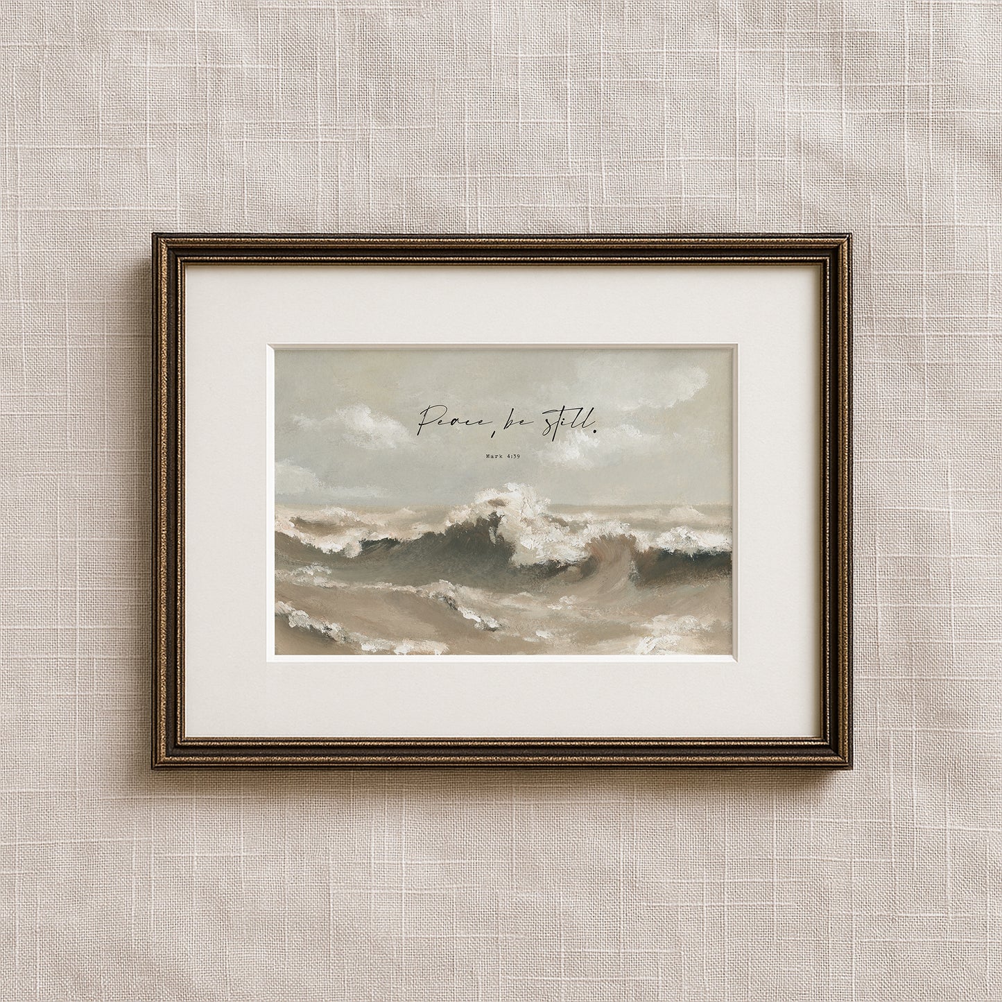 Neutral-toned ocean waves painting for Christian homes