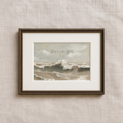 Neutral-toned ocean waves painting for Christian homes