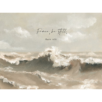 Modern vintage beach wall art print with scripture theme