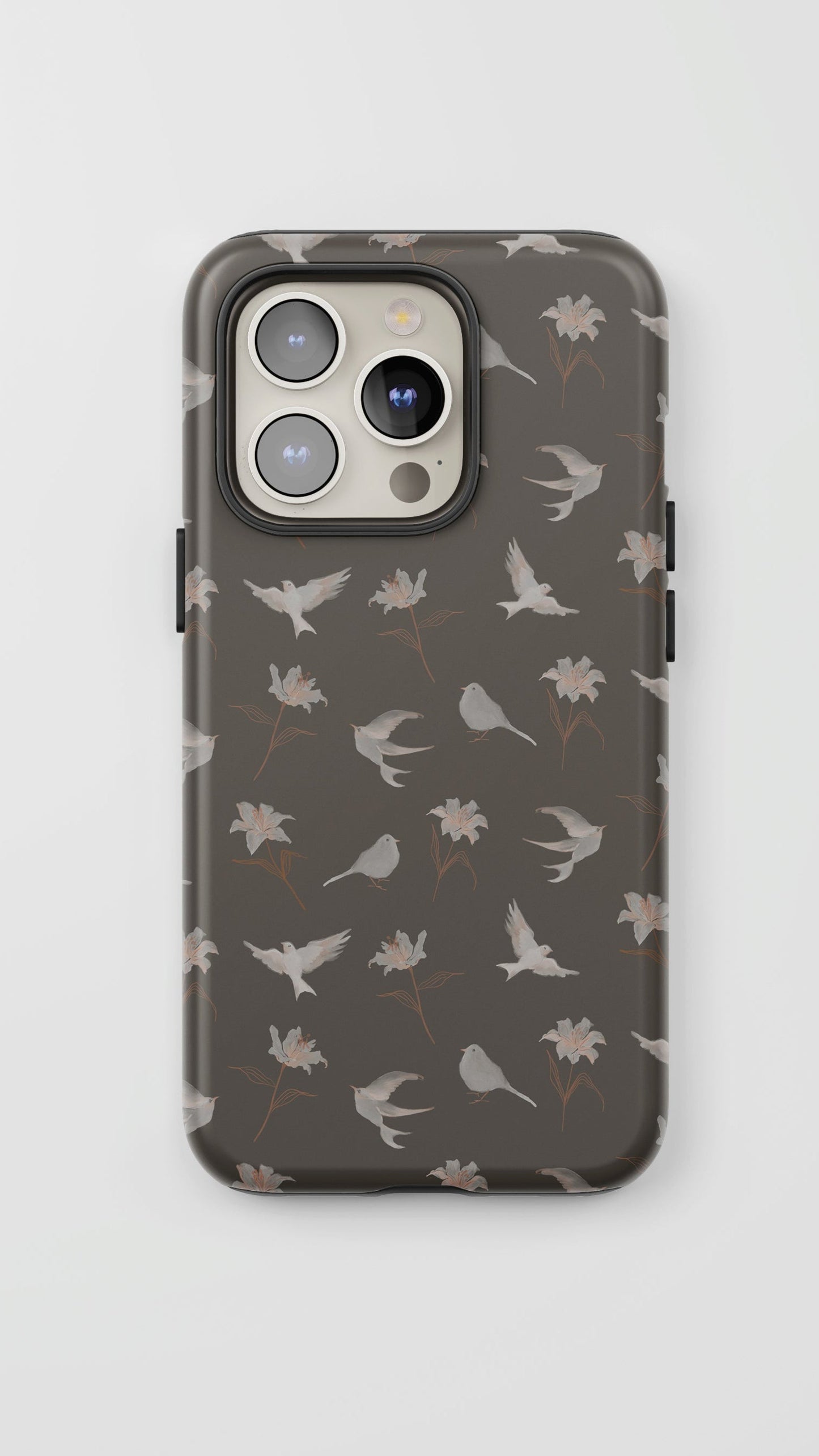 "Lilies and Birds" Phone Case - Umber