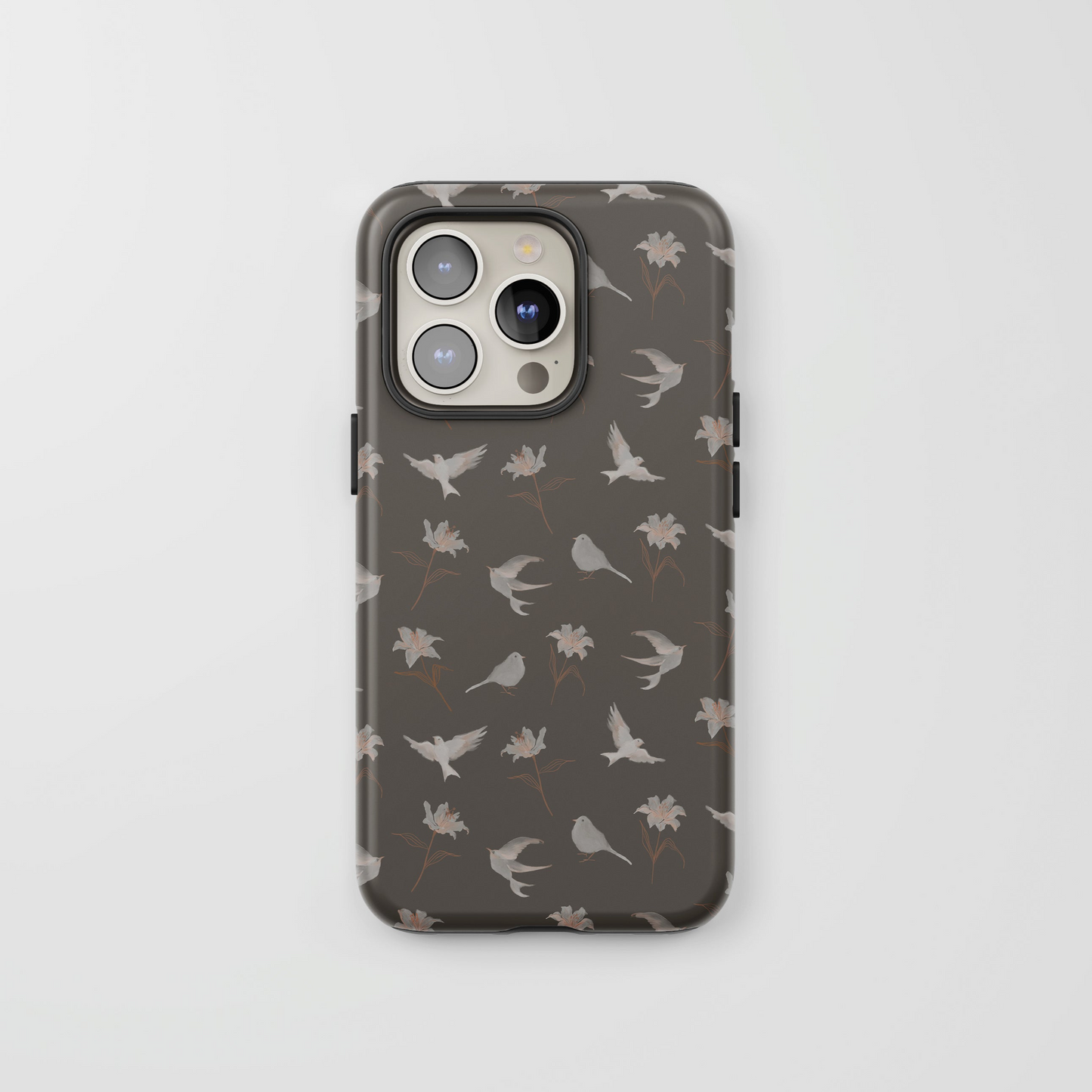 "Lilies and Birds" Phone Case - Umber