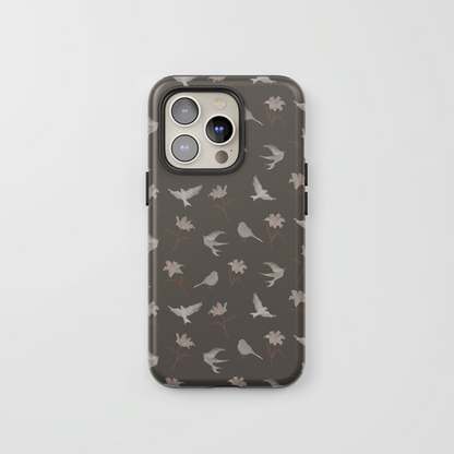 "Lilies and Birds" Phone Case - Umber