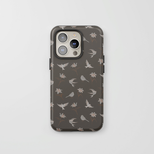 "Lilies and Birds" Phone Case - Umber