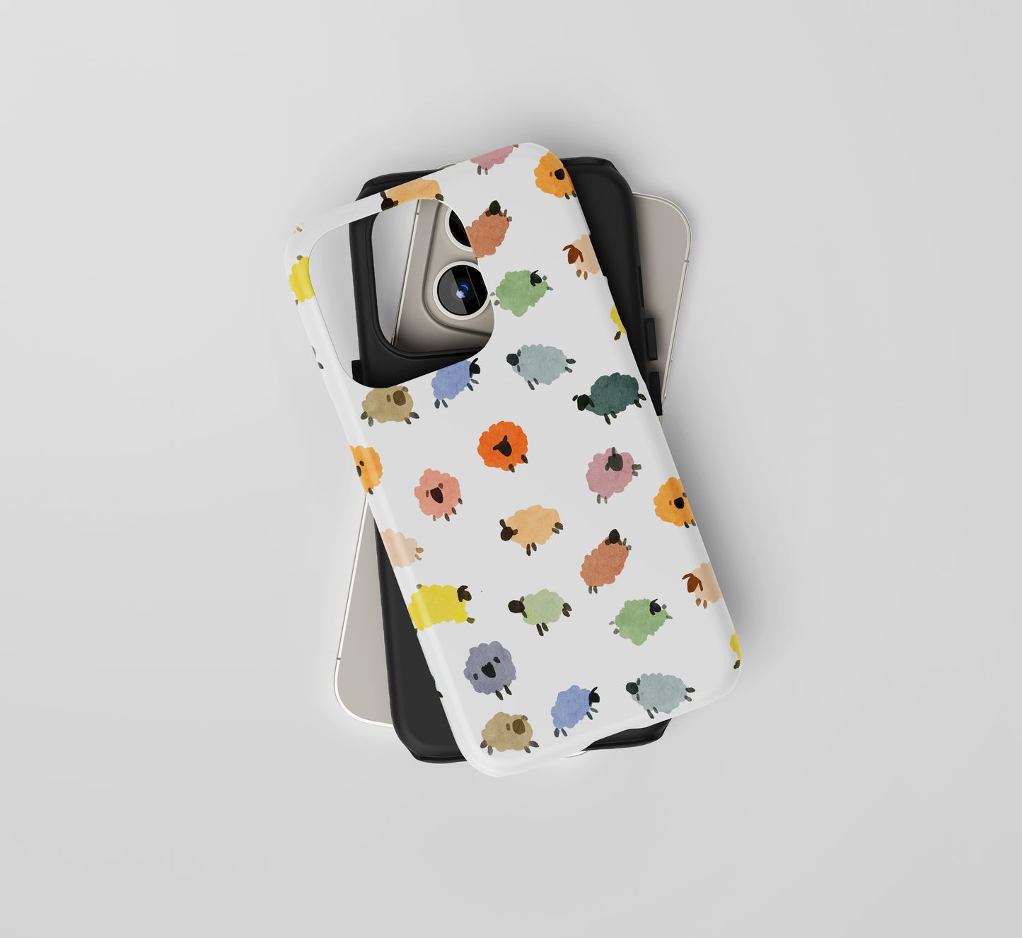 "His Sheep" Phone Case – Watercolor colorful Sheep Design