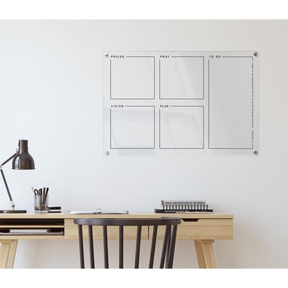 Pray & Plan Acrylic Board | Christian Acrylic Planner | Proverbs 16:3 24"x36"