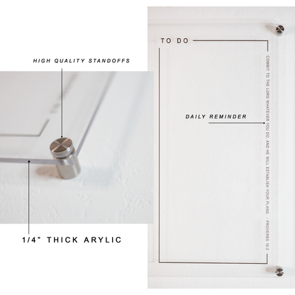 Pray & Plan Acrylic Board | Christian Acrylic Planner | Proverbs 16:3 24"x36"