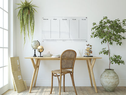 Pray & Plan Acrylic Board | Christian Acrylic Planner | Proverbs 3:5-6 | 20"x40"