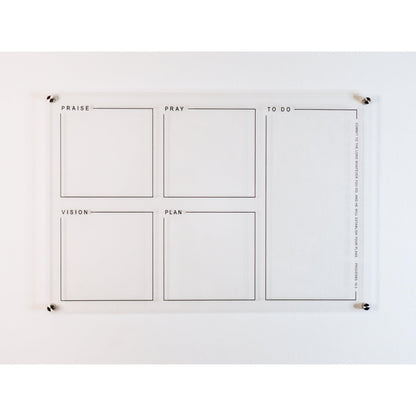 Pray & Plan Acrylic Board | Christian Acrylic Planner | Proverbs 16:3 24"x36"