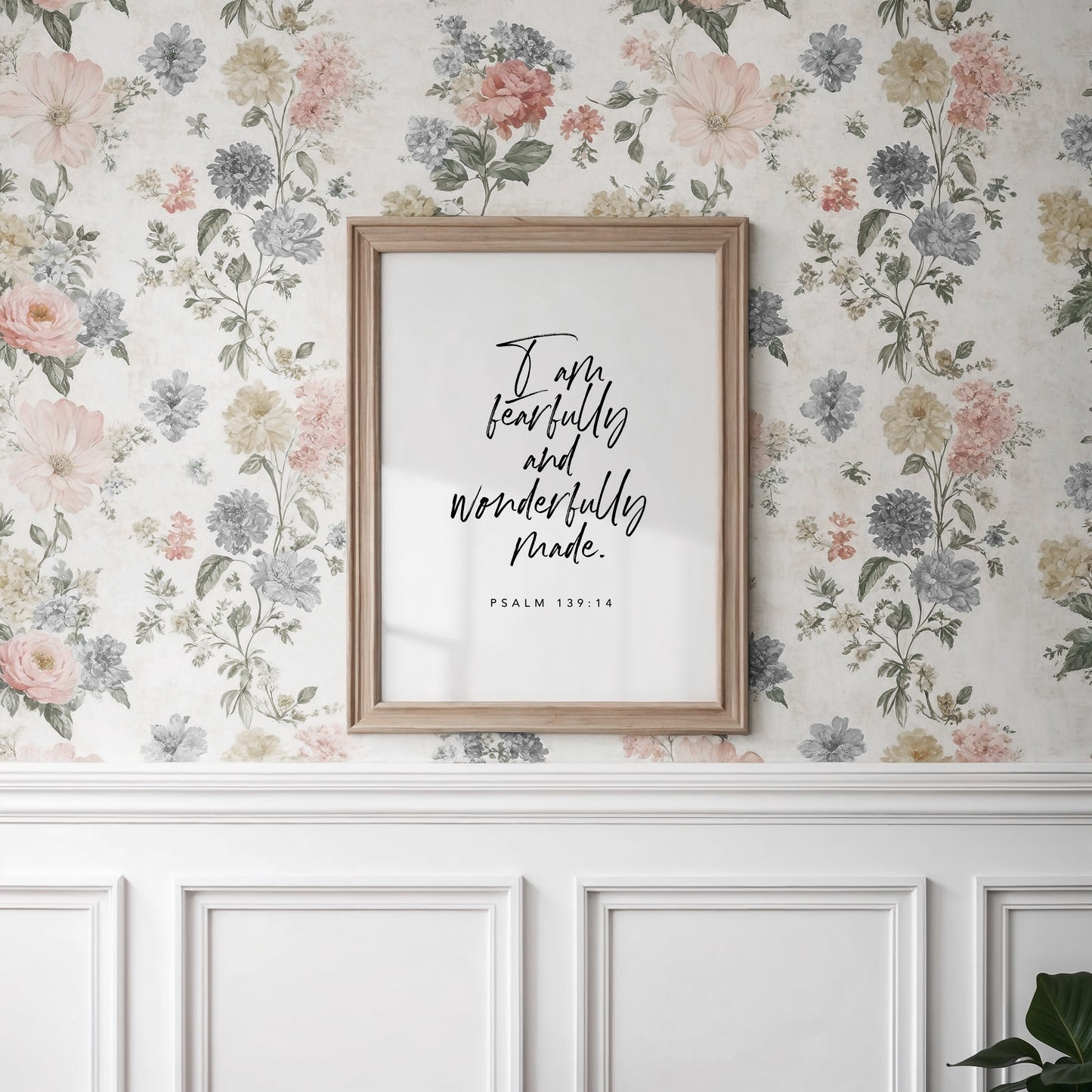 Fearfully and wonderfully made Bible verse wall art print