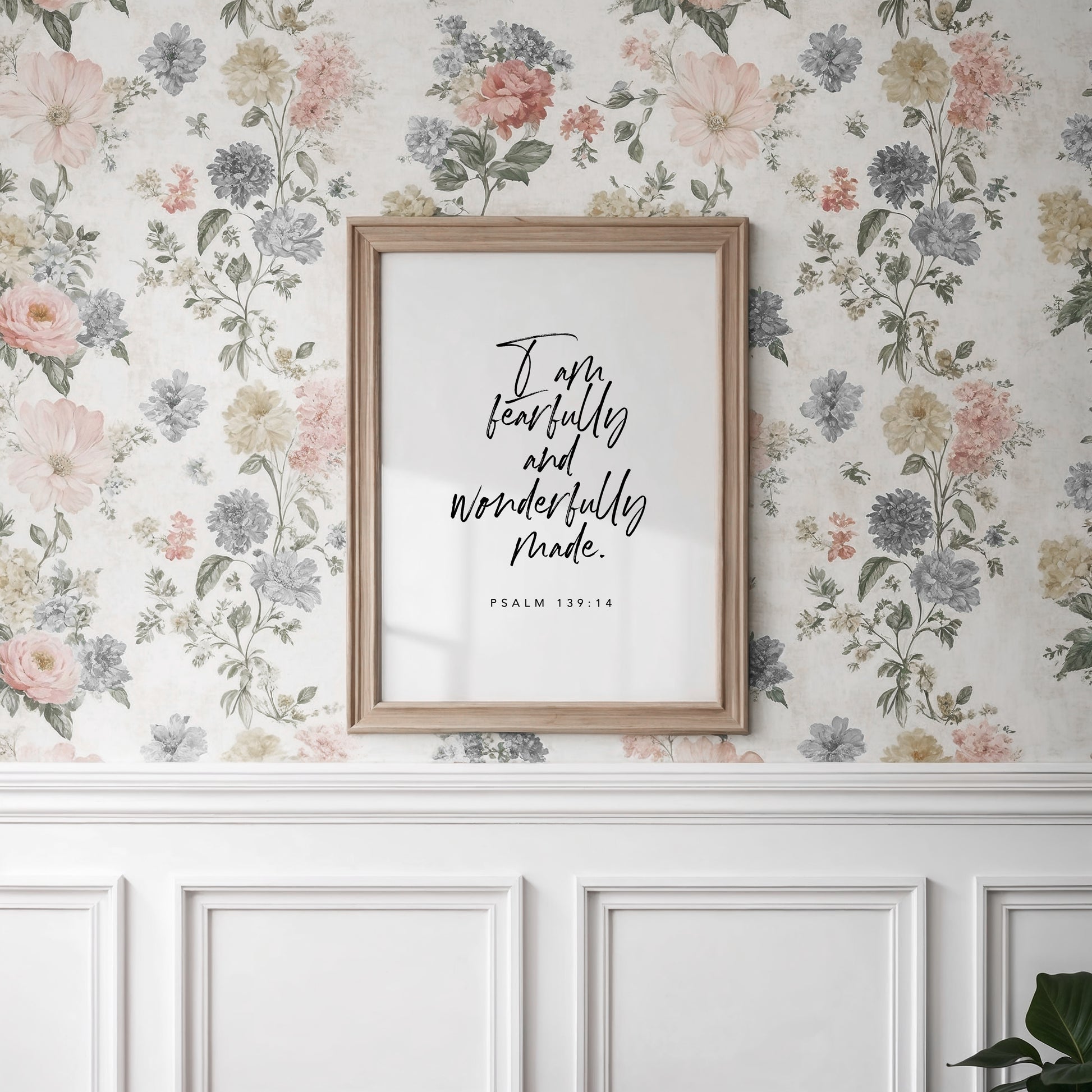 Fearfully and wonderfully made Bible verse wall art print