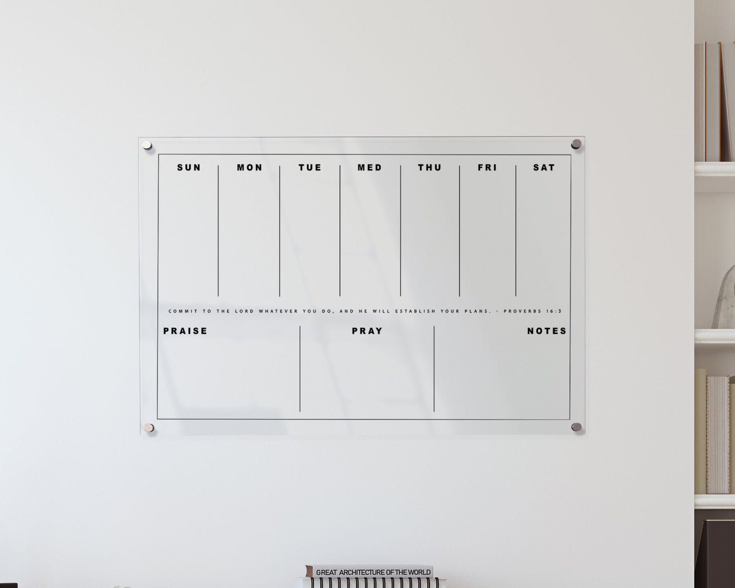 Pray & Plan Acrylic Board | Christian Acrylic Planner | WEEKLY Planner 24"x36"
