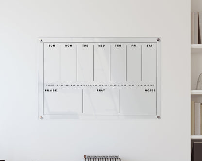 Pray & Plan Acrylic Board | Christian Acrylic Planner | WEEKLY Planner 24"x36"
