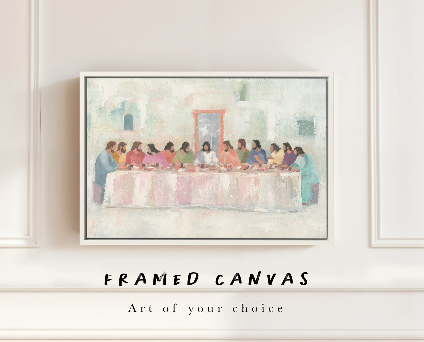 Custom Framed Christian Canvas Print – Faith-Based Wall Art with Floating Wood Frame