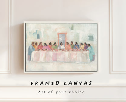 Custom Framed Christian Canvas Print – Faith-Based Wall Art with Floating Wood Frame