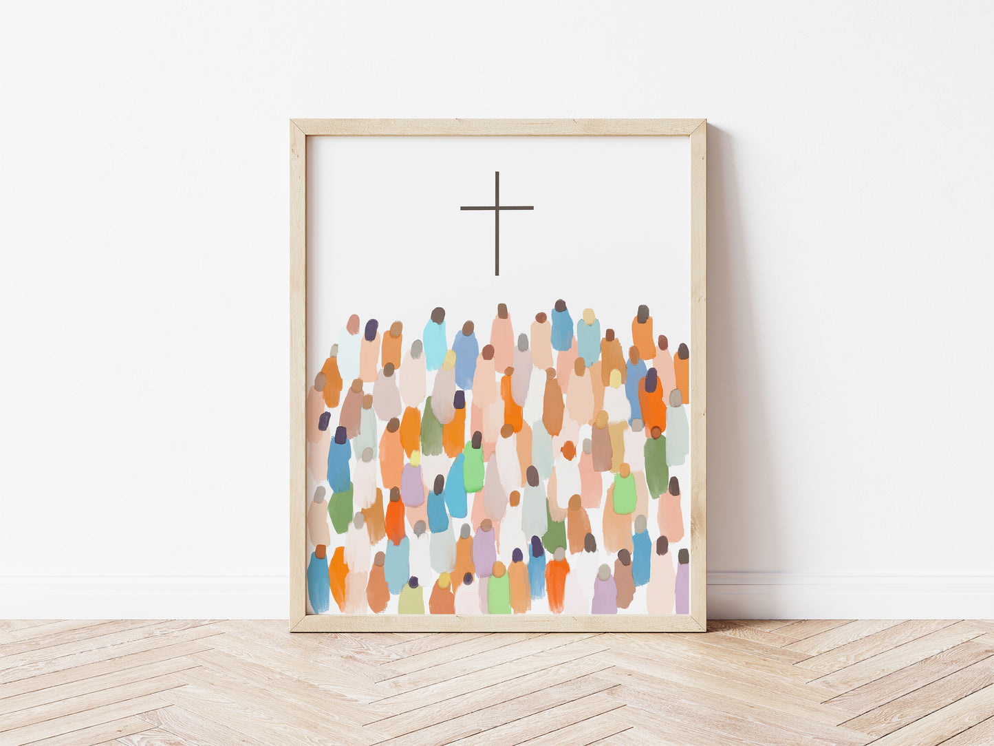 Wholesale Modern Christian Wall Art Print | Cross and People