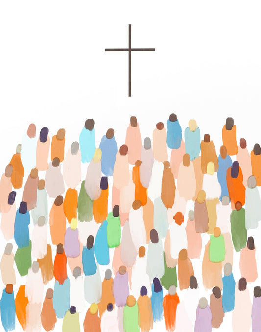 Wholesale Modern Christian Wall Art Print | Cross and People
