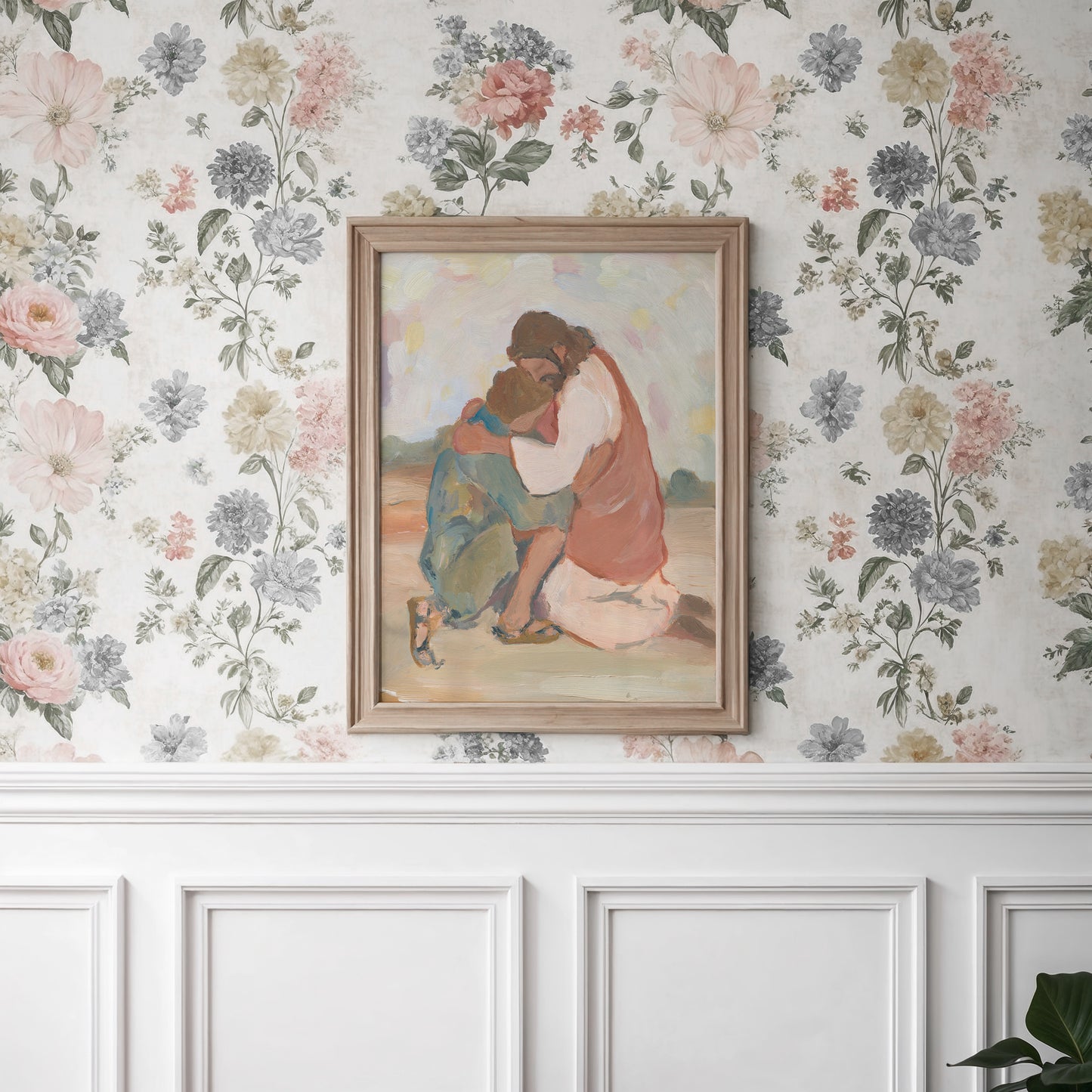 christian art jesus hug repentant believer with grace