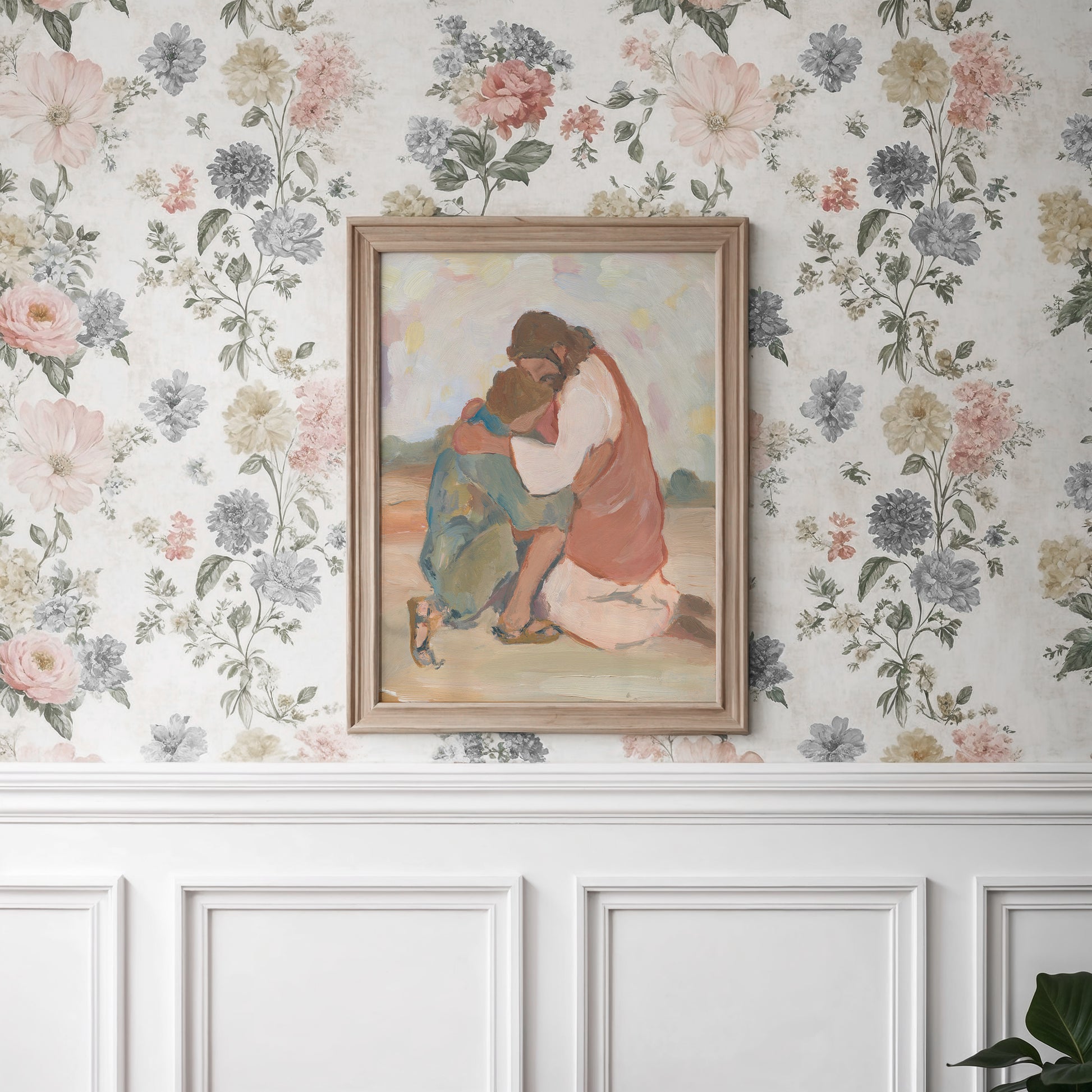 christian art jesus hug repentant believer with grace